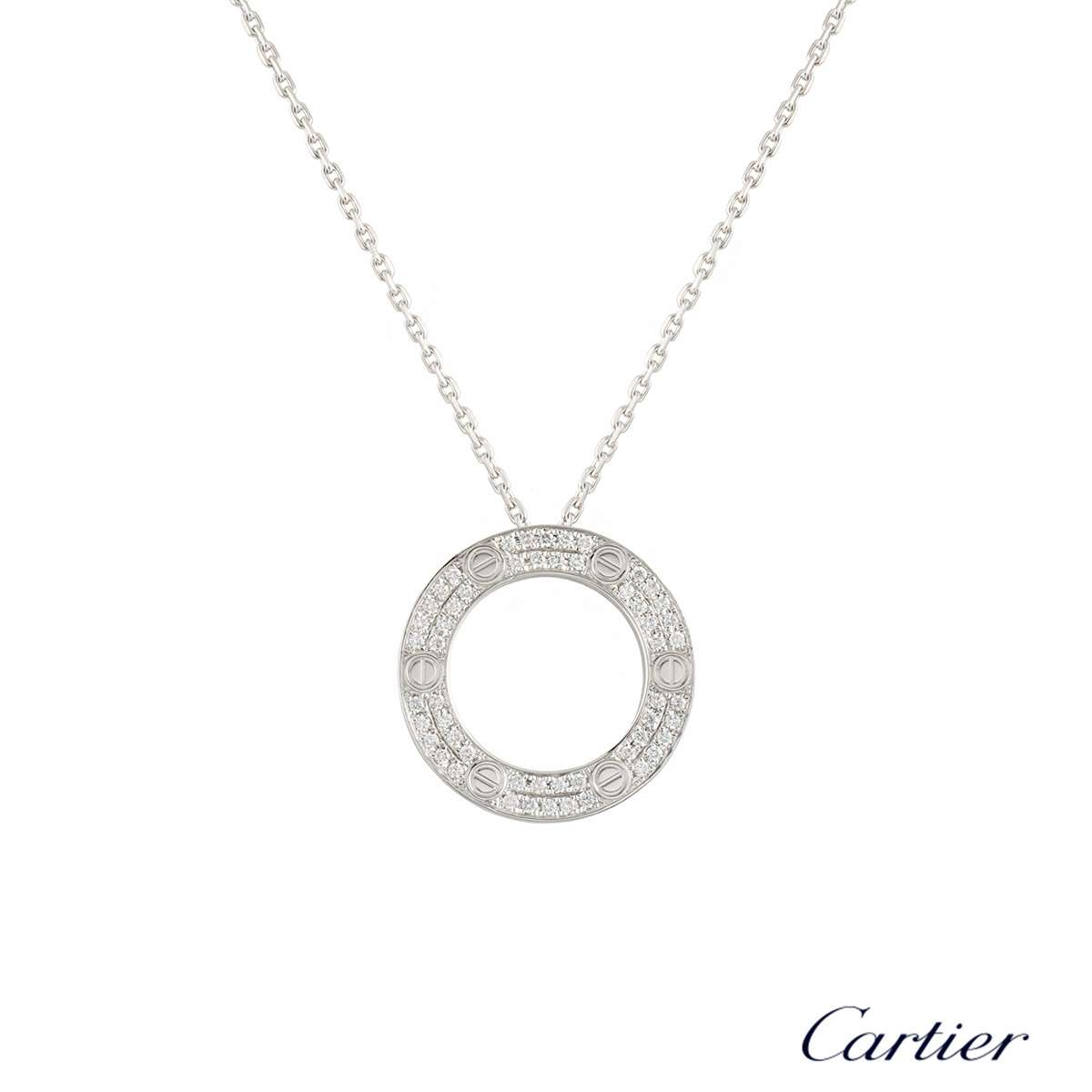 Cartier white gold and diamonds necklace, Love collection.